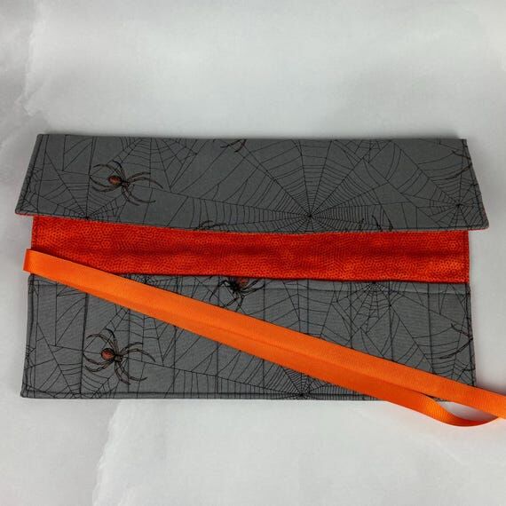 Handmade spiders makeup wrap, gothic tool rol...