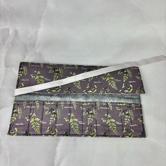 Handmade ferns makeup wrap, botanical tool ro...