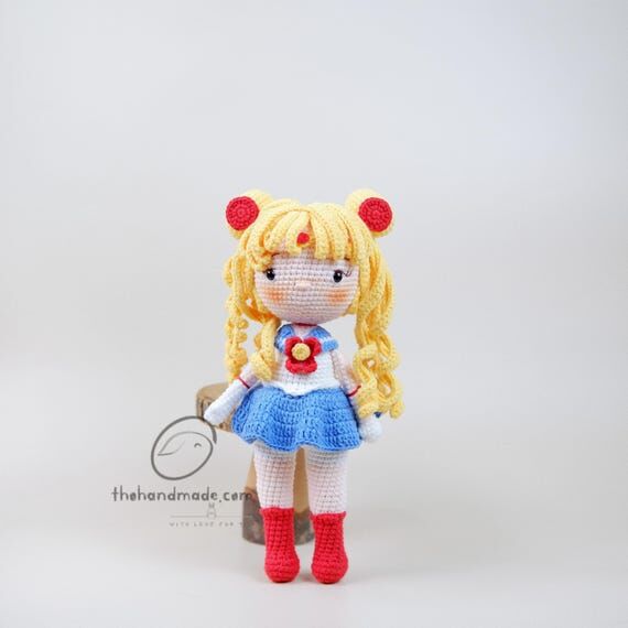 Manga sailor crochet amigurumi doll, amigurum...