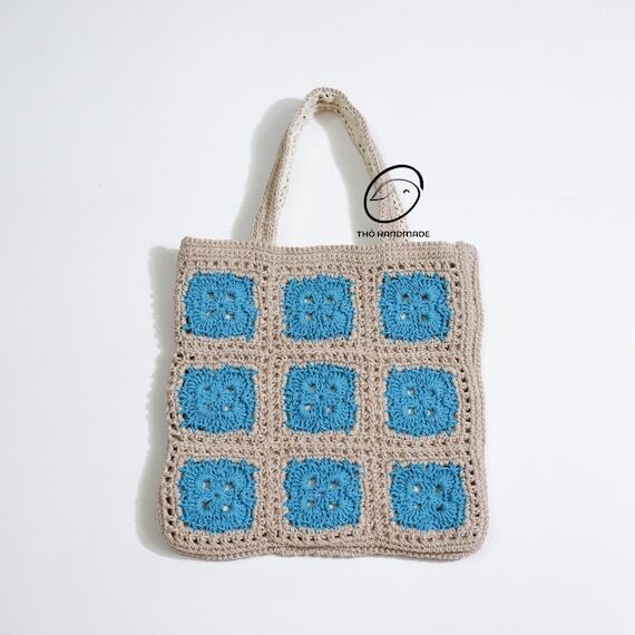 crochet tote bag, beachy boho bag, crochet pu...
