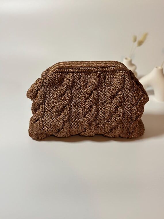 Handmade Macrame Clutch,Knitting Stliysh Hand...