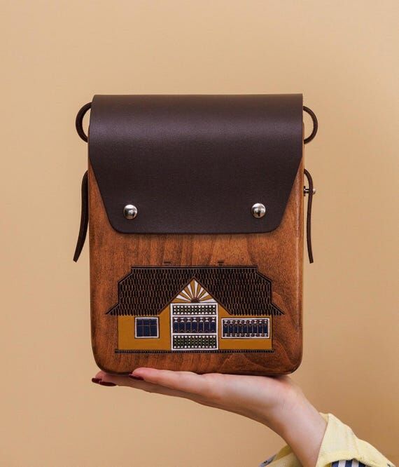 Wooden Crossbody Bag, Handmade Wooden Purse, ...