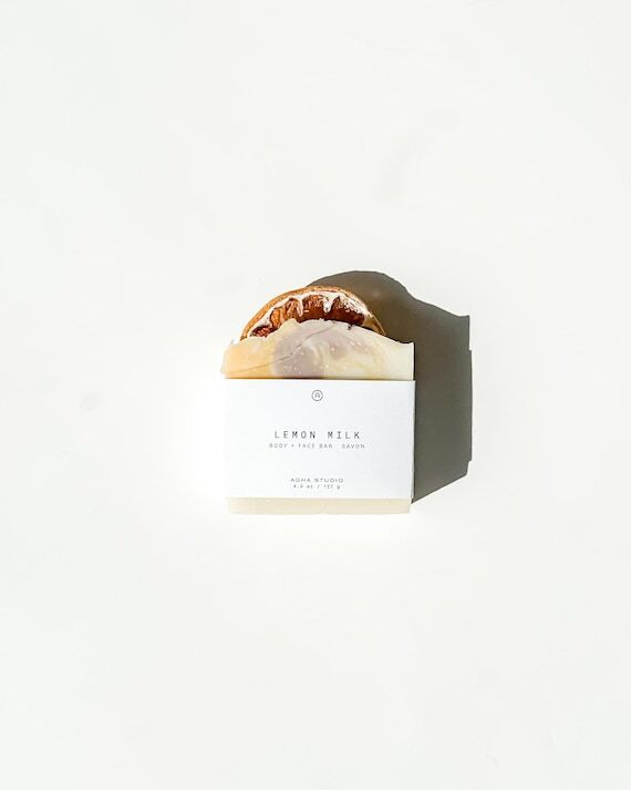 Lemon Milk Soap Bar | Natural Citrus Face + B...