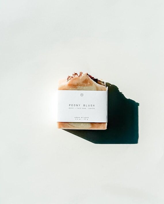 Peony Blush Body + Face Bar | Pink Clay Soap,...