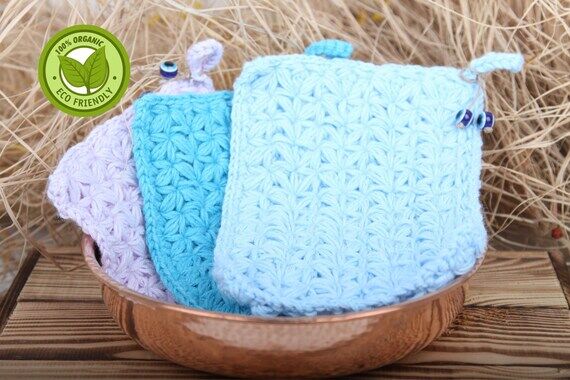 Hand Knitted Bath Fiber, Bamboo Bath Sponge, ...
