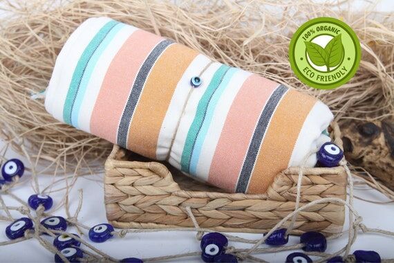 Turkish Cotton Towel, Spa Gift Towel, Striped...