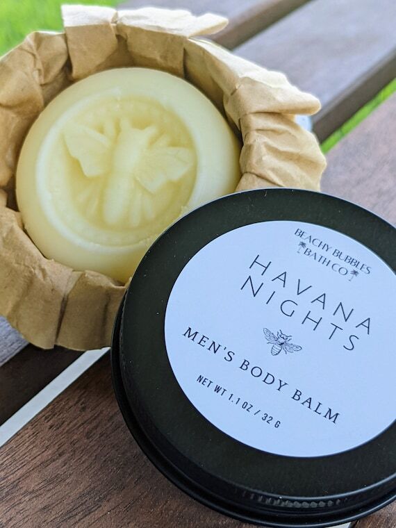 Havana Nights Men's Body Balm, Solid Lotion B...