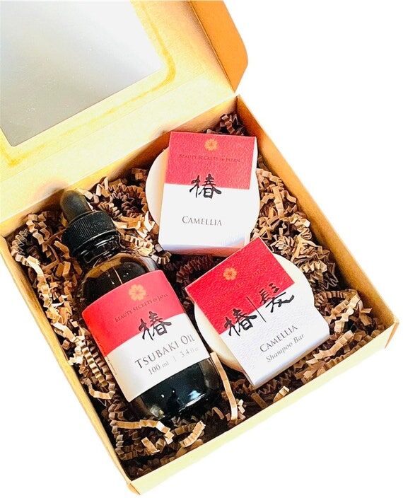 Organic Tsubaki Oil Gift Set: Japanese Camell...