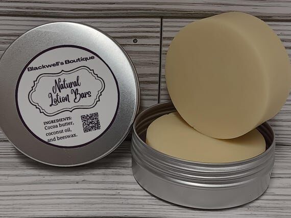 Natural Solid Lotion Bar Round 2oz Tin Unscen...