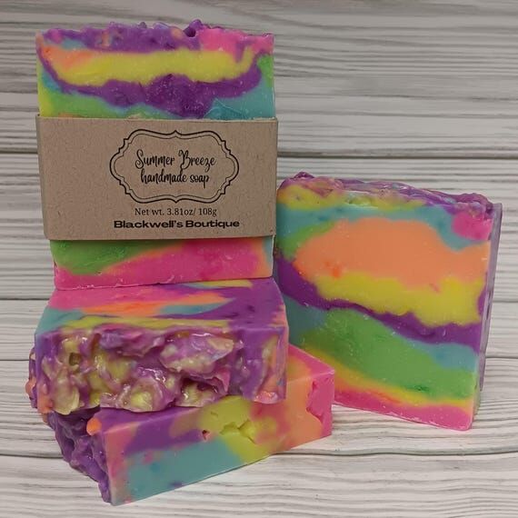 Summer Breeze Neon Soap Handmade Cold Process...