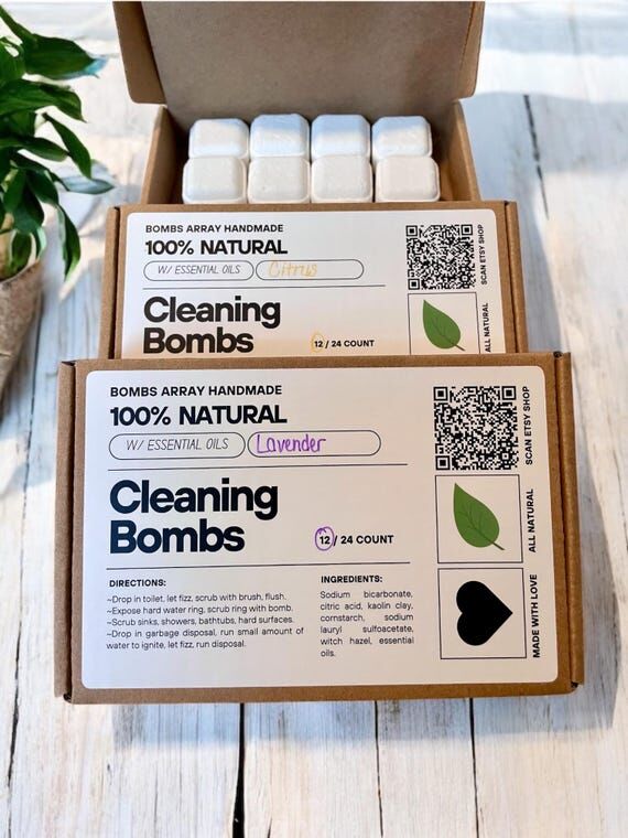 Toilet Bombs All-Natural Fizzy Cleaner Tabs E...