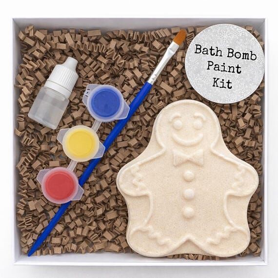 Gingerbread Man Bath Bomb Paint Kit Paint You...