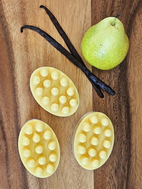 Pear Vanilla Massage Soap Bar: Handmade Vegan...