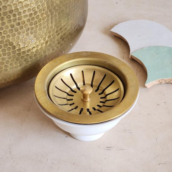 Handmade Solid Brass Kitchen Sink Drain And B...