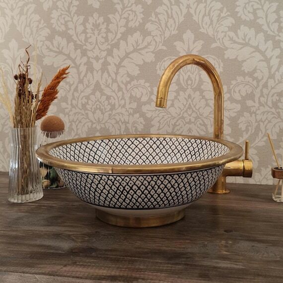 Handmade Ceramic Sink - Fish Scales Minimalis...