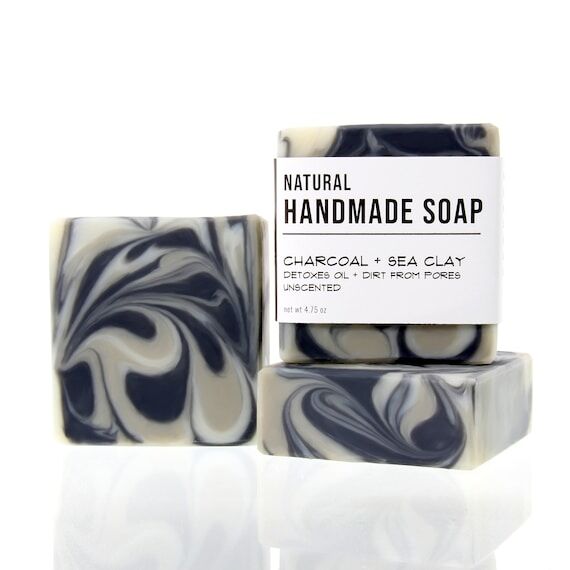 Charcoal and Sea Clay - Handmade Bar Soap - U...