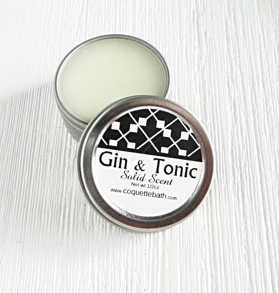 SALE Gin & Tonic solid scent, twist lid tin, ...