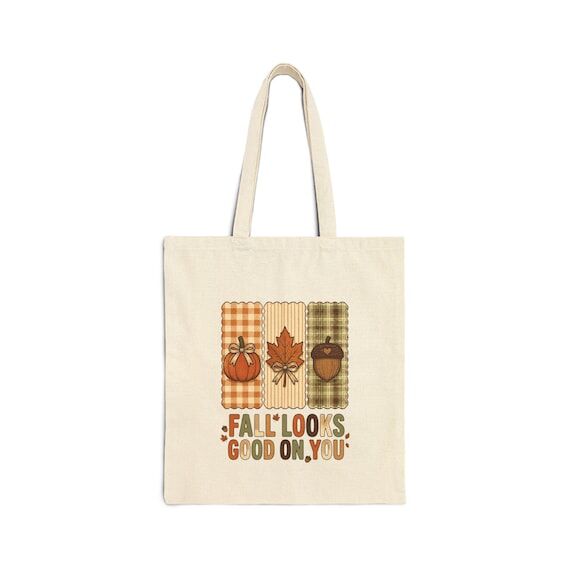 Fall Looks Good On You Tote Bag | Retro Pumpk...
