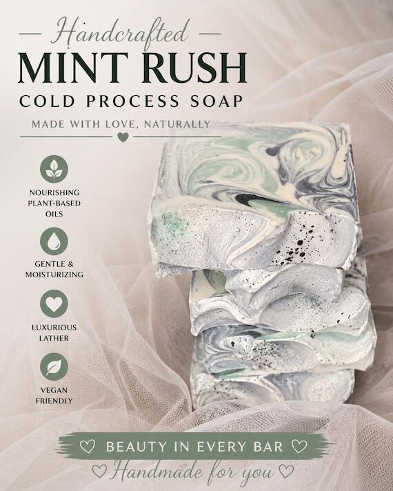 Mint Rush Cold Process Soap – Refreshing Ve...