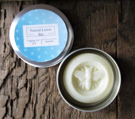 Gardenia Solid Lotion Bar with Storage Tin, A...