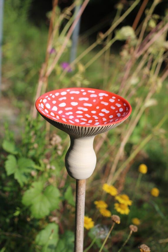 Mini Mushroom Waterer - Handmade Small Cerami...