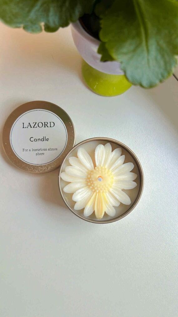Floral Soy Candle in Tin – Handcrafted Luxu...