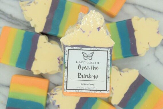 Rainbow Handmade Vegan Cold Process Soap...