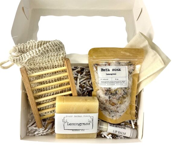 Lemongrass Bath Box: All Natural Spa Gift Set...