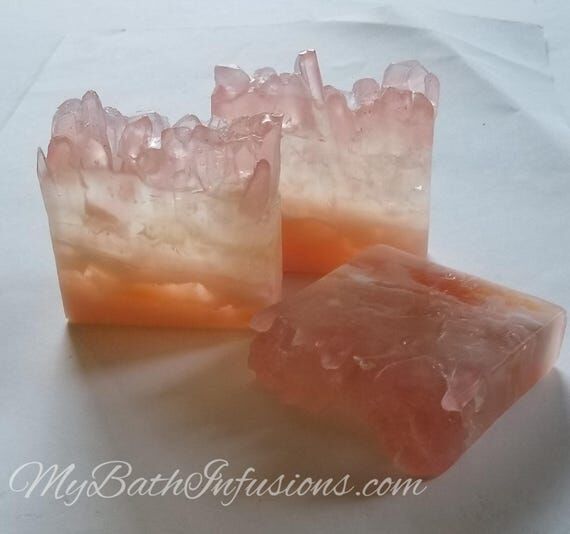 ROSE QUARTZ soap bar-crystal infused soap-dra...