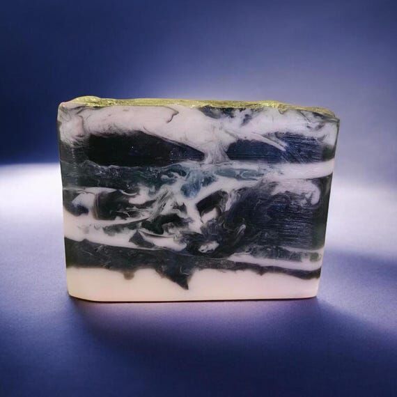 Handmade Glycerin soap bar MIDNIGHT TIDES tri...