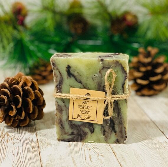 Mint Chocolate Organic Soap Bar: Vegan Cold P...