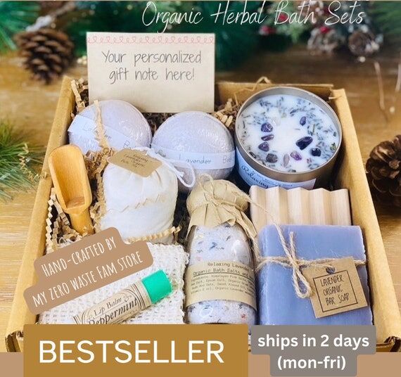 Lavender Spa Gift Set – Organic Self-Care B...