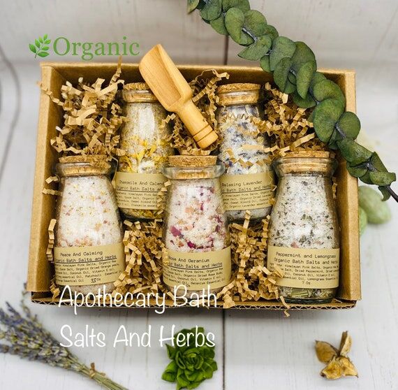 Organic Bath Salts Gift Set: Essential Oil In...