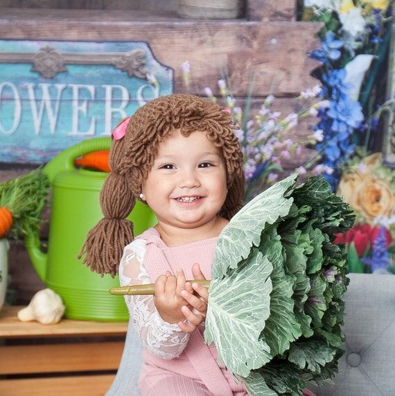 Crocheted Cabbage Patch Wig Hat: Soft Yarn Co...
