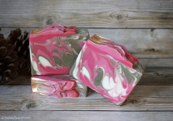 Handcrafted Peony Amberwood Soap: Coconut Mil...