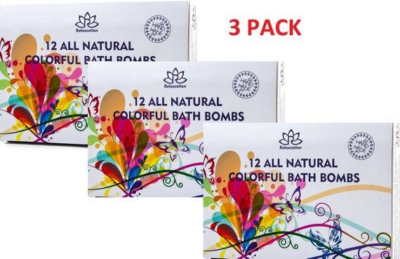 3 Pack 12 Bath Bombs Set For Kids / Handmade ...