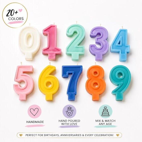Personalized Number Birthday Cake Candle | Cu...