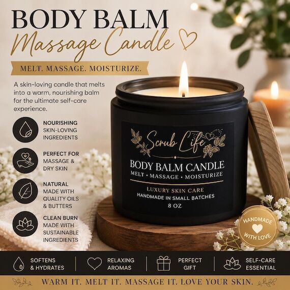Melt-Into-Skin Massage Candle: Nourishing Bod...