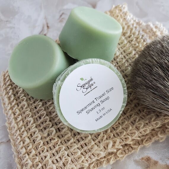 Travel Size Mini Shaving Soaps, Spearmint Sce...