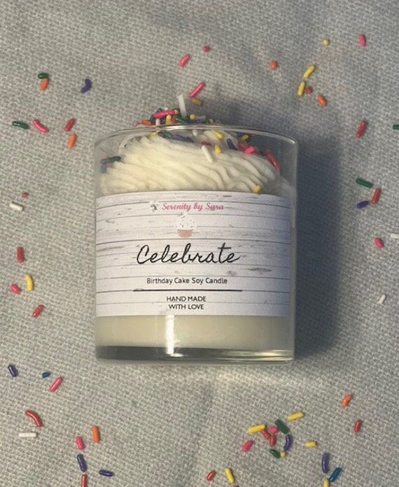 Birthday Cake Candle, Whipped Wax. Dessert Ca...