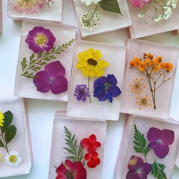 Handmade Pressed Flower Soap Bars – Wedding...