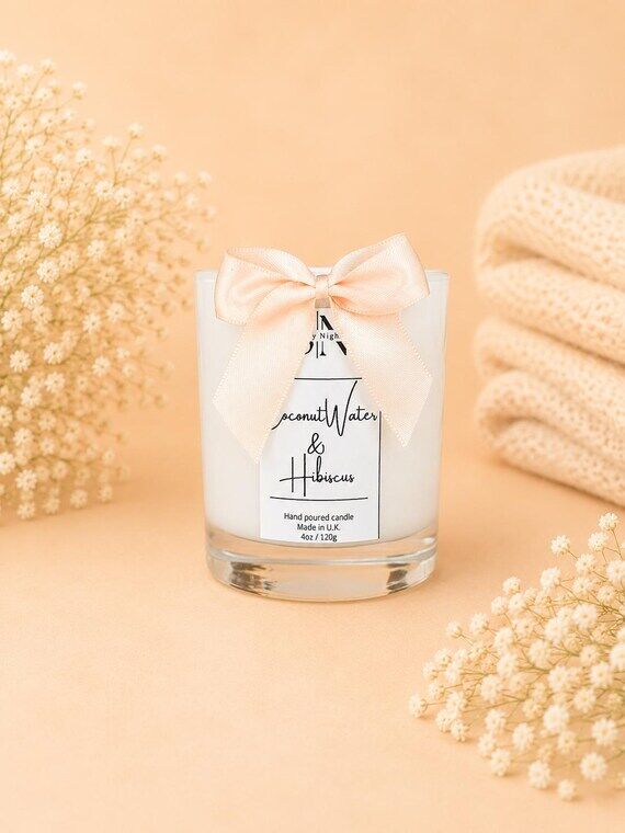 Coconut Water Hibiscus Scented Soy Candle | H...