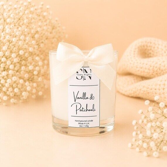 Vanilla & Patchouli Soy Candle | Hand Poured ...