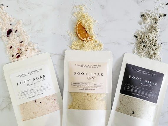 Foot Soak Pouch: Epsom Salt, Rose, Orange, Pe...