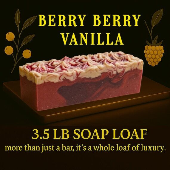 Berry Vanilla Artisan Soap Loaf: Vegan Cold P...