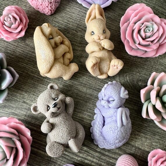Handmade soap - Cute Animals. Bear. Bunny. Dr...