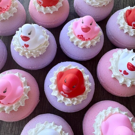 Handmade Bath Bomb with a Cute Rubber Duck. V...