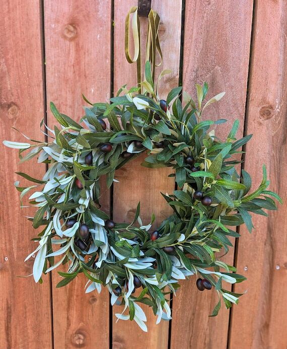Olive Branch Wreath for Fall Front Door, 17&q...