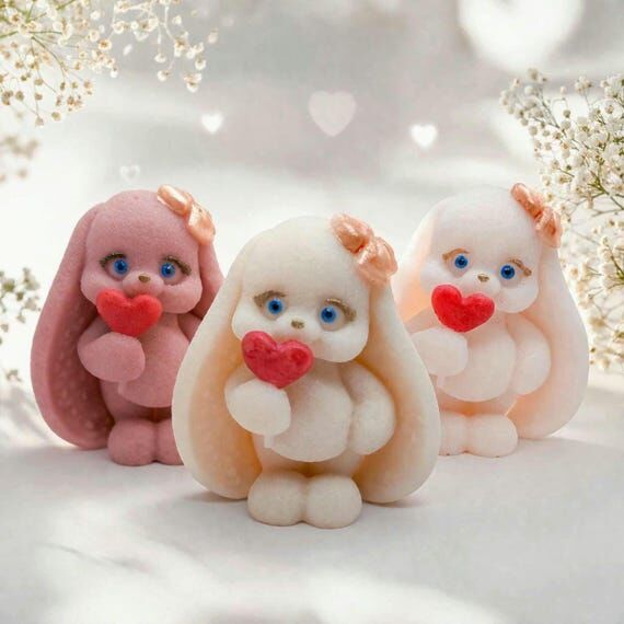Set of 3 Bunny Soap, Cute Easter Gift, Goat M...