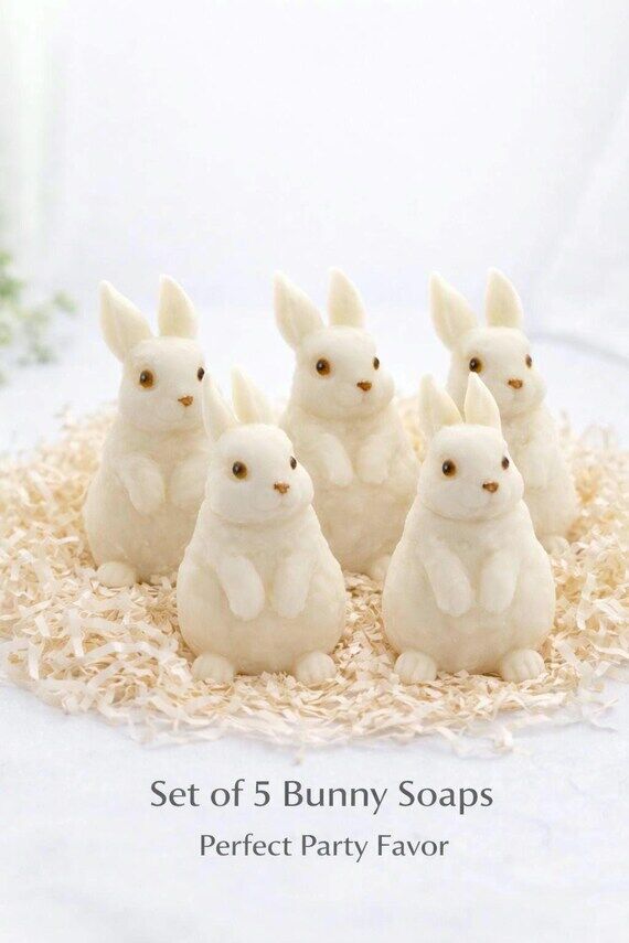 Set of 5 Goat Milk Bunny Soaps, Baby Shower P...